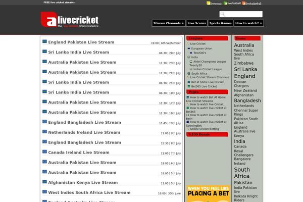 alivecricket.com site used Alivezipweb