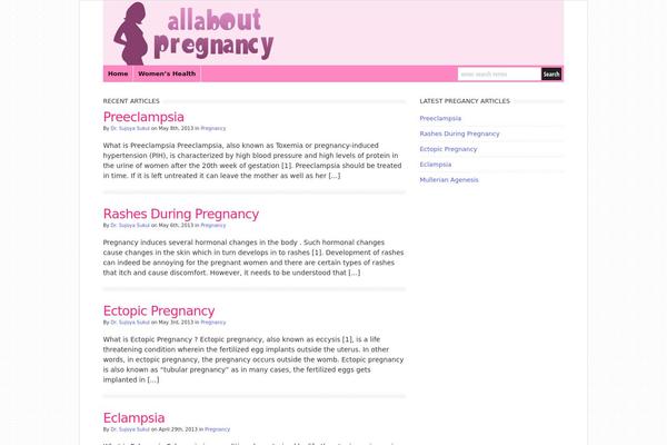 allaboutpregnancy.info site used Wp-clearvideo108