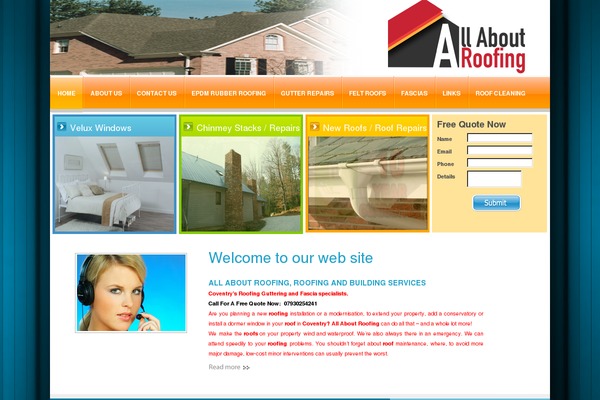 Roofing theme site design template sample