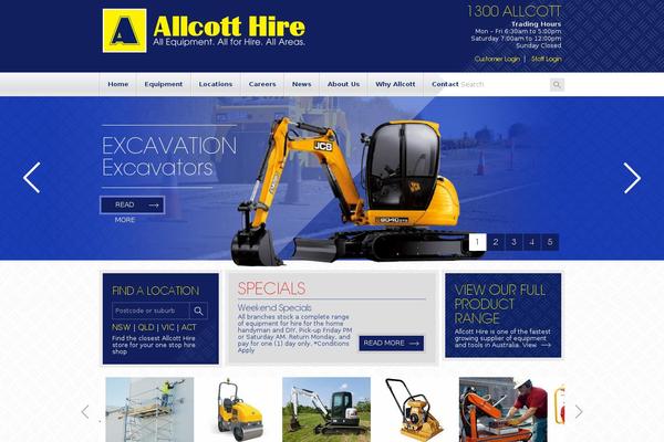 allcotthire.com.au site used Allcott