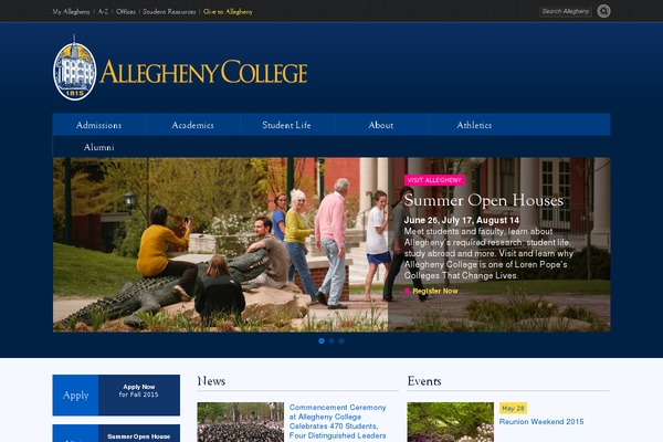 allegheny.edu site used Allegheny