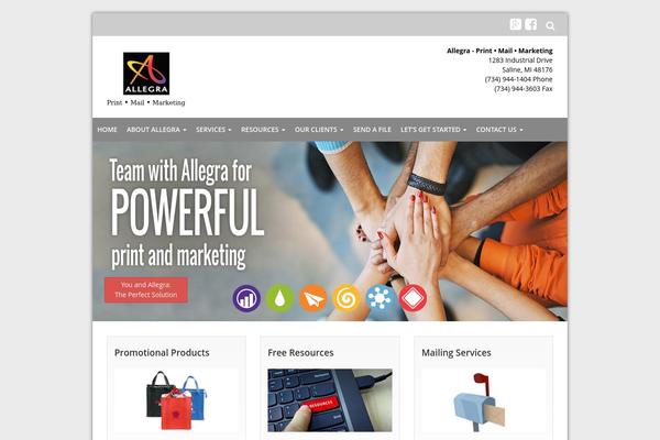 Allegra theme site design template sample