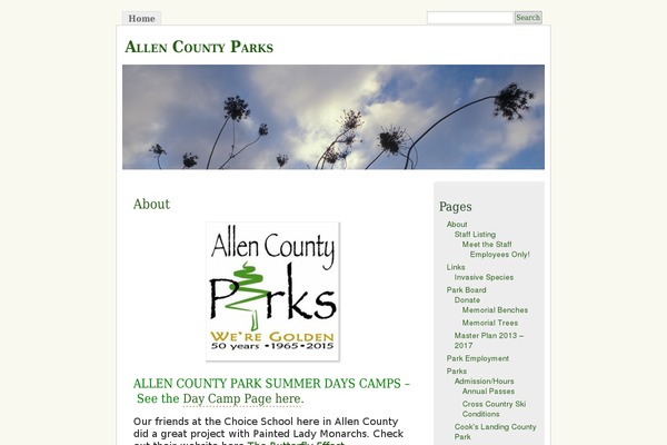 allencountyparks.org site used Parks