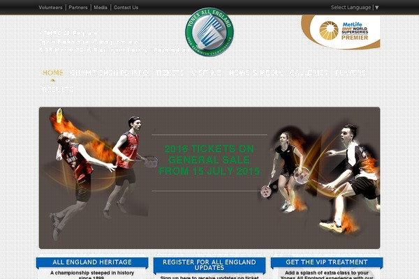 allenglandbadminton.com site used Badminton