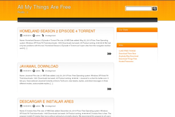 allmythingsarefree.net site used Orange and Black