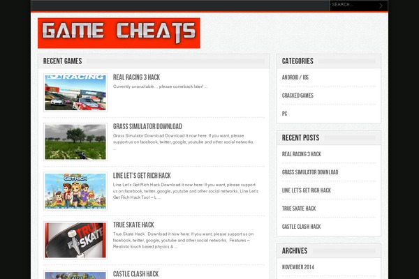 Gameleon theme site design template sample