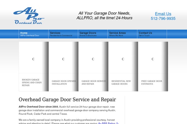 allprooverheaddoor.com site used Allpro
