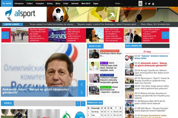 allsport.az site used NewsZone