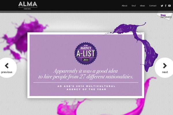 Alma theme site design template sample