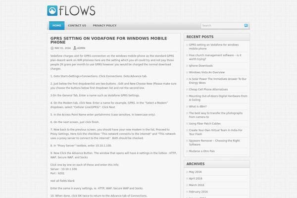 Flows theme site design template sample