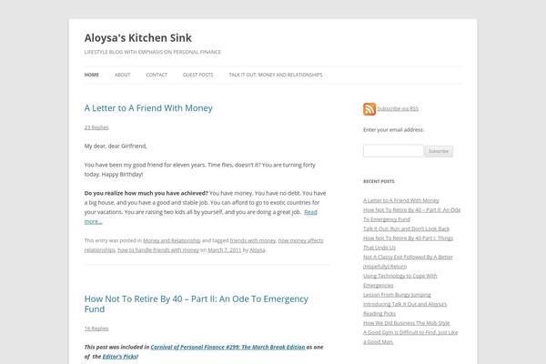 Twenty Twelve theme site design template sample