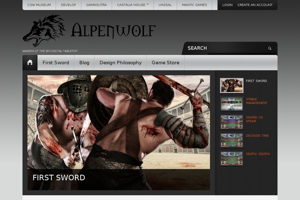 alpenwolf.com site used Gamestheme