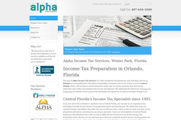 alphaincometax.com site used Rttheme-10-business-theme-10-in-1-for-wordpress