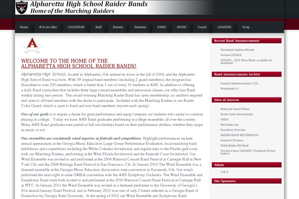 alpharettaband.org site used Ahsband