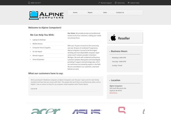 alpinecomputers.biz site used Alpine