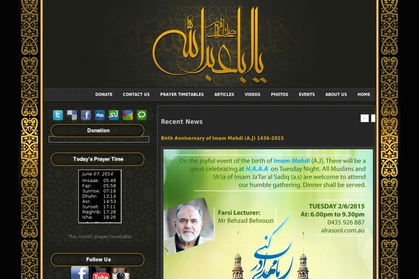 alrasool.com.au site used Moharam