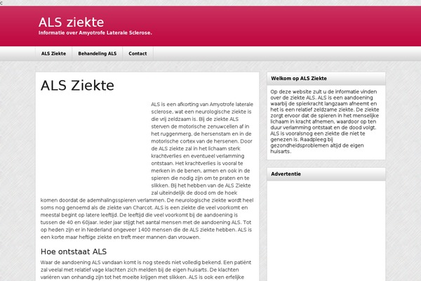 alsziekte.nl site used NewsPaperly