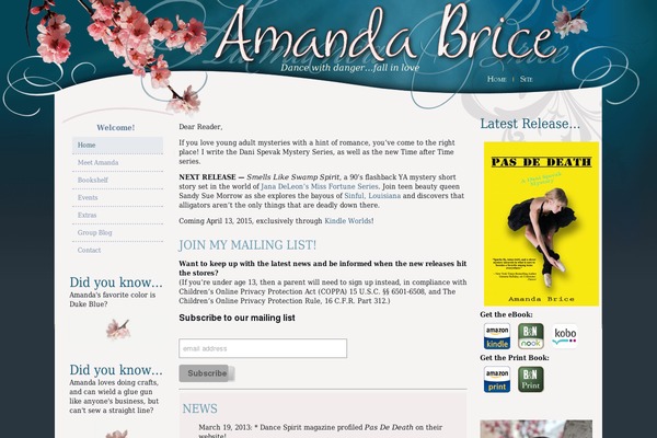 amandabrice.net site used Amanda