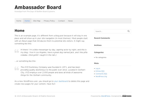 Canvas theme site design template sample