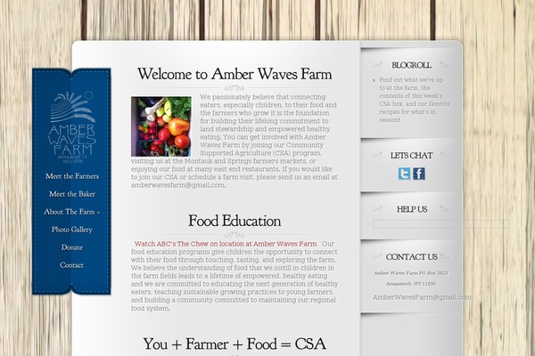 amberwavesfarm.com site used Memoir