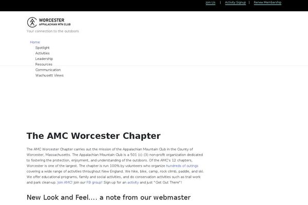 amcworcester.org site used Sinatra Child Theme