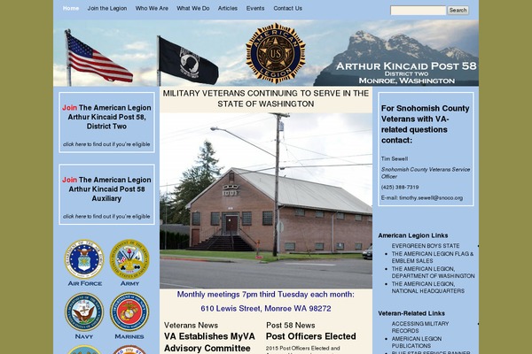 americanlegionmonroe.org site used Aimbizblogbuilderv3.01r
