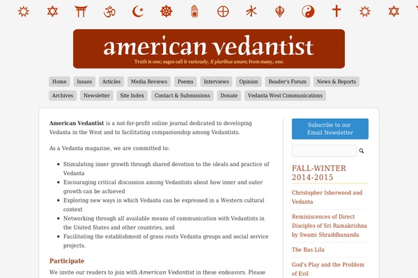 americanvedantist.org site used American-vedantist