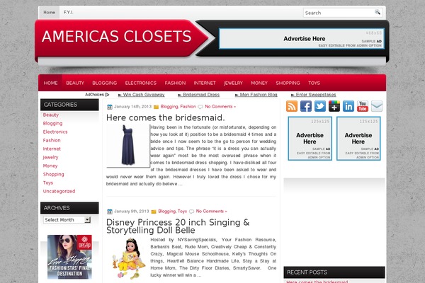 americasclosets.com site used Redonblack