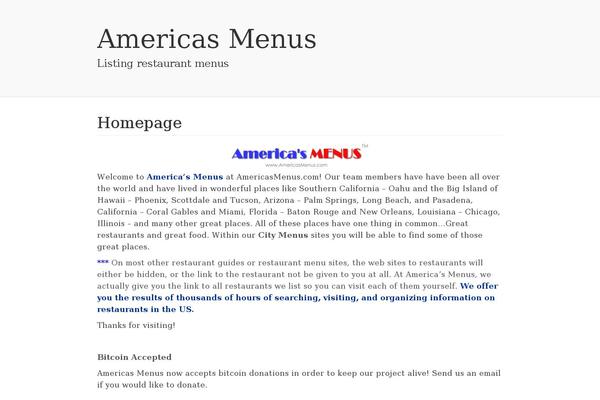 americasmenus.com site used Bootstrap Canvas WP
