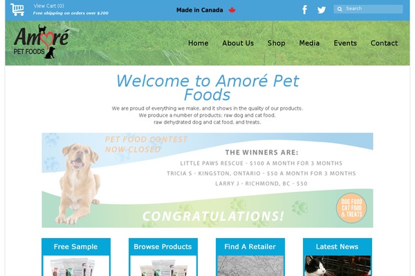 amorepetfoods.com site used Virtue