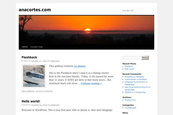 Twenty Ten theme site design template sample