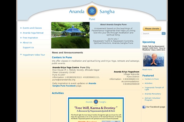 anandapune.org site used Ananda-designs