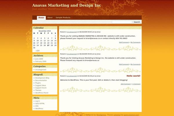 anavas.ca site used Oriental.1.2.1