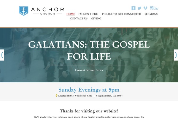 anchorchurchonline.org site used Crosscurrent