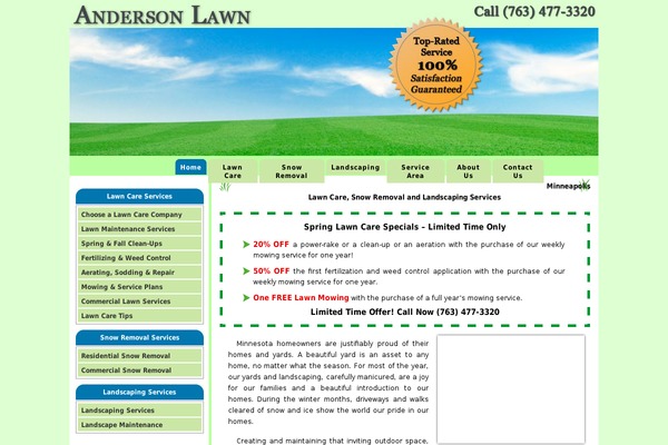 andersonlawn.com site used Lawncare