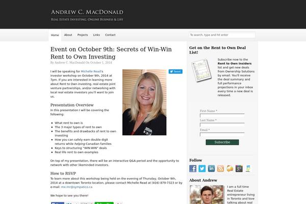 andrewcmacdonald.com site used Thesis