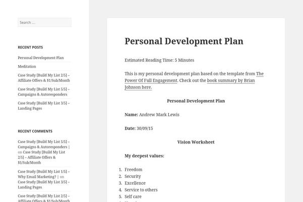 Twenty Fifteen theme site design template sample