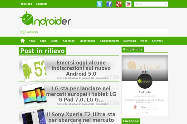 androider.it site used Newsliner
