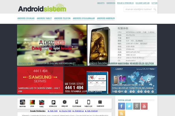 androidiniz.com site used Teknolojio