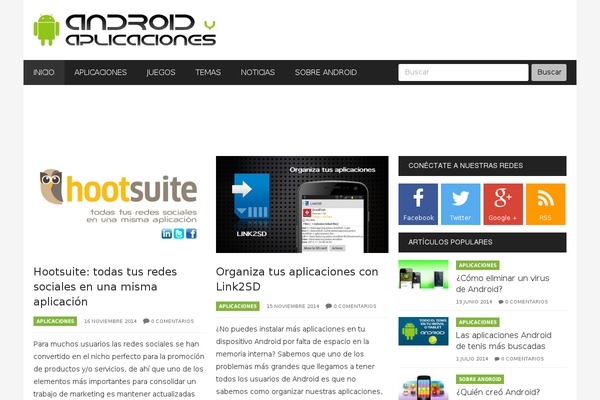 androidyaplicaciones.com site used Android