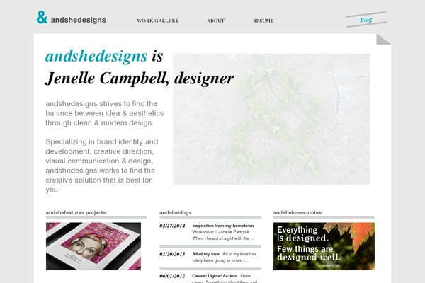 andshedesigns.net site used Facade