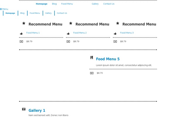 Dine & Drink theme websites examples