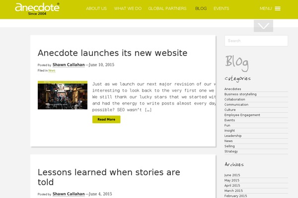 anecdote.com.au site used Anecdote