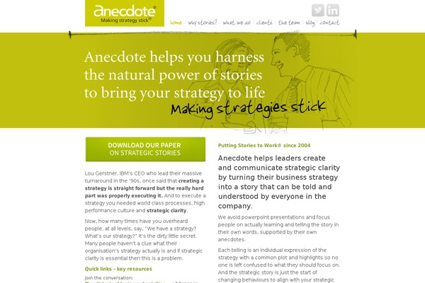 anecdote.com site used Anecdote