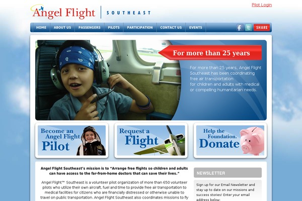 angelflightse.org site used Angelflight