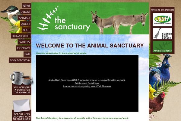 Sanctuary theme site design template sample