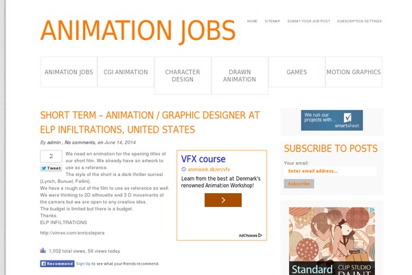 animatedjobs.com site used Flatroller
