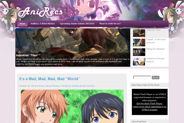 anirecs.com site used Anirecs-theme