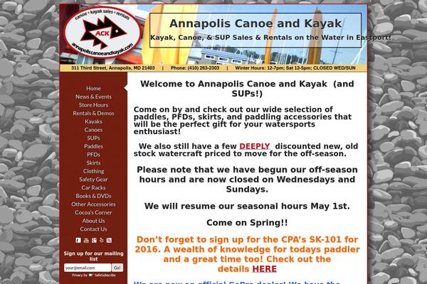 annapoliscanoeandkayak.com site used Ack