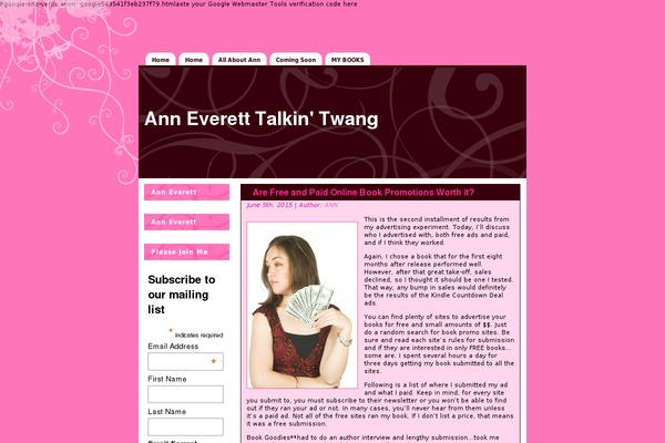 anneverett.com site used Divi-space-child-1